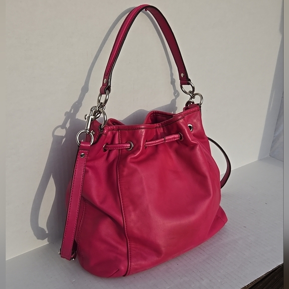 Coach Daisy Drawstring 2Way Convertible Crossbody Shoulder Bucket Bag Purse Pink - Picture 7 of 14